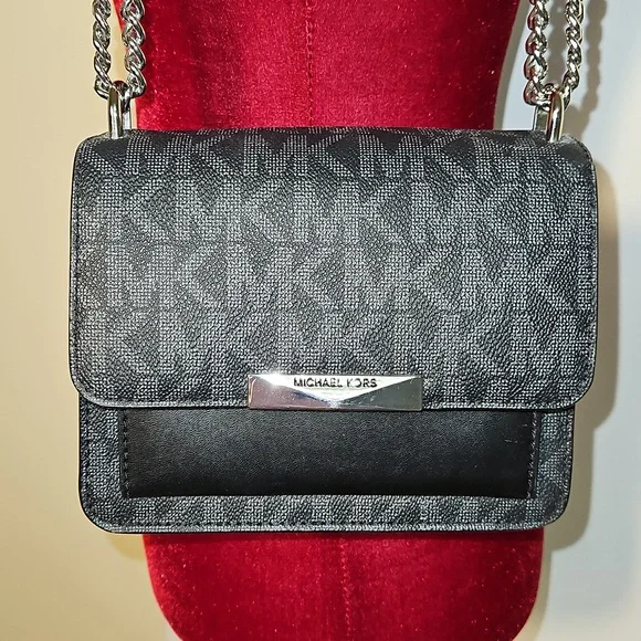 Michael Kors Dark Gray Crossbody Bag with Chain Strap - Picture 2 of 8